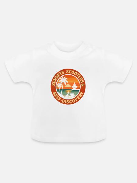 Sonnenuntergänge & Selbstfindung | Bali - Baby Bio-T-Shirt mit Rundhals - Weiß