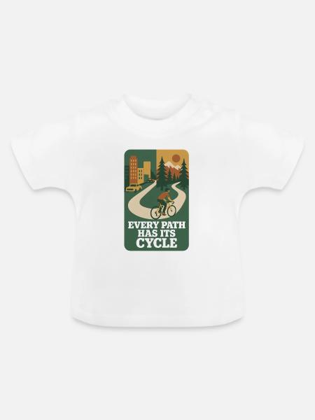 Jeder Pfad | Fahrrad - Baby Bio-T-Shirt mit Rundhals - Weiß