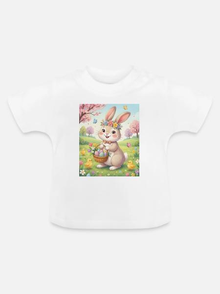 Osterhase - Baby Bio-T-Shirt mit Rundhals - Weiß