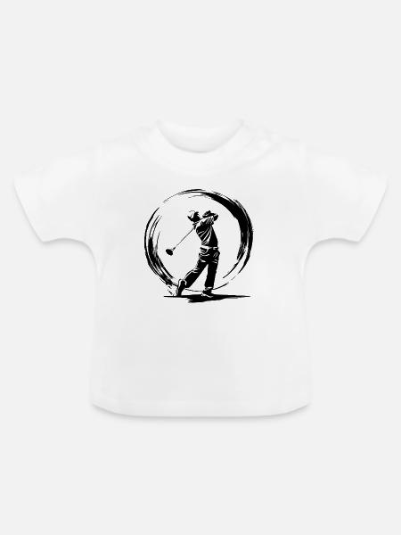 Golfer Mann Silhouette - Baby Bio-T-Shirt mit Rundhals - Weiß