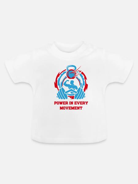 PowerInEveryMovement - Baby Bio-T-Shirt mit Rundhals - Weiß