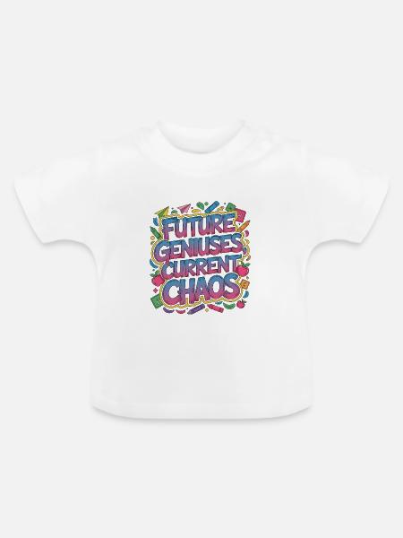 Elementary Teacher Future Geniuses Primary Teacher - Baby Bio-T-Shirt mit Rundhals - Weiß