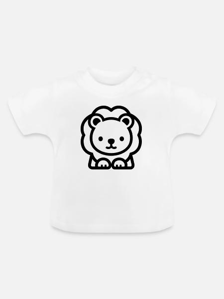 Löwe - Baby Bio-T-Shirt mit Rundhals - Weiß