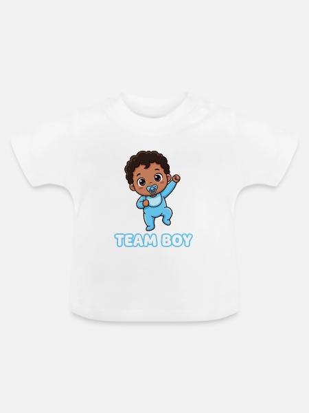 Team Boy Süßes Baby Design - Baby Bio-T-Shirt mit Rundhals - Weiß