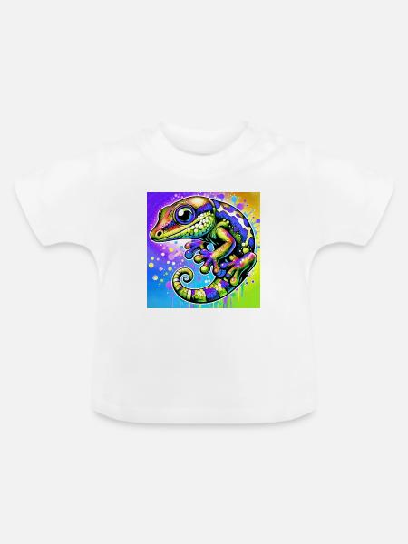 Gecko - Baby Bio-T-Shirt mit Rundhals - Weiß