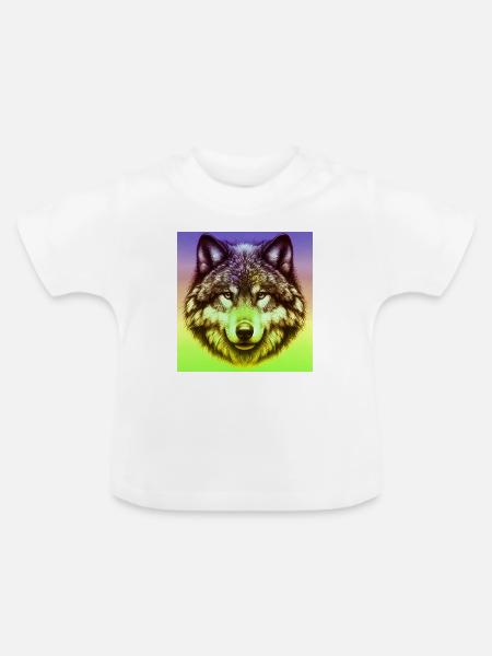 Wolf - Baby Bio-T-Shirt mit Rundhals - Weiß