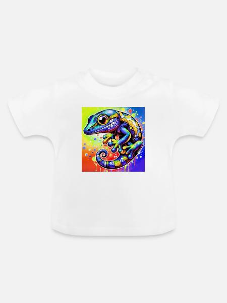 Gecko - Baby Bio-T-Shirt mit Rundhals - Weiß