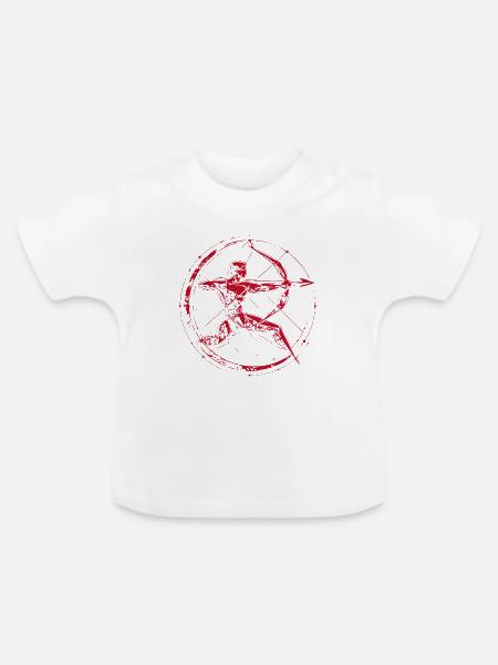 Roter Runenbogen im Kreis - Baby Bio-T-Shirt mit Rundhals - Weiß