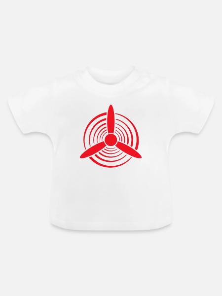 Roter Propeller - Baby Bio-T-Shirt mit Rundhals - Weiß