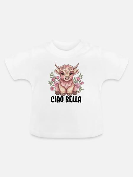 Ciao Bella - Baby Bio-T-Shirt mit Rundhals - Weiß