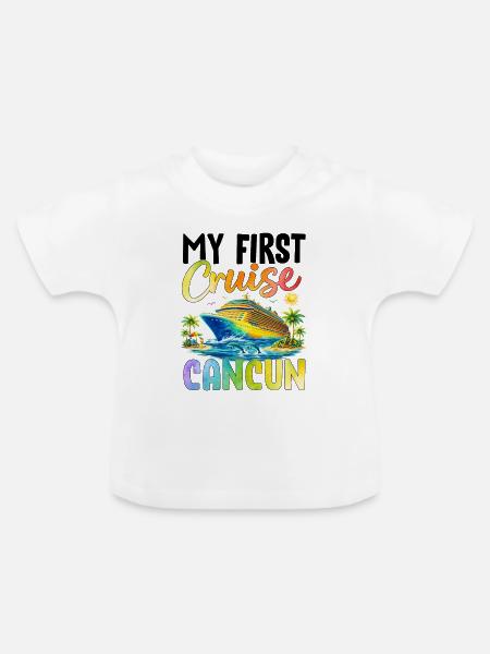 My First Cruise Cancun - Baby Bio-T-Shirt mit Rundhals - Weiß