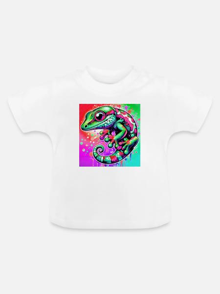 Gecko - Baby Bio-T-Shirt mit Rundhals - Weiß