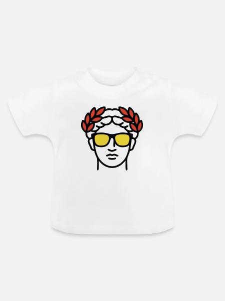 Römische Statue Sonnenbrille Antike Kunst - Baby Bio-T-Shirt mit Rundhals - Weiß