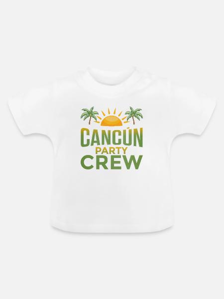 Cancun Party Crew - Baby Bio-T-Shirt mit Rundhals - Weiß