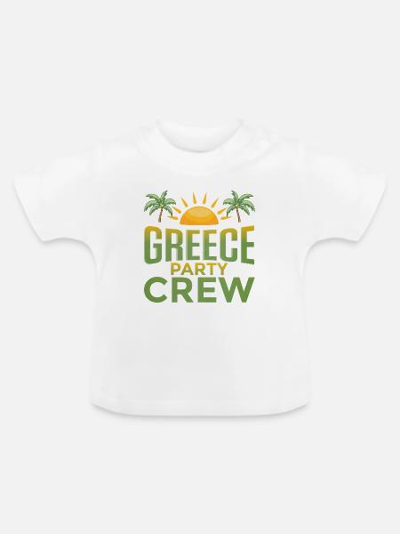 Greece Party Crew - Baby Bio-T-Shirt mit Rundhals - Weiß