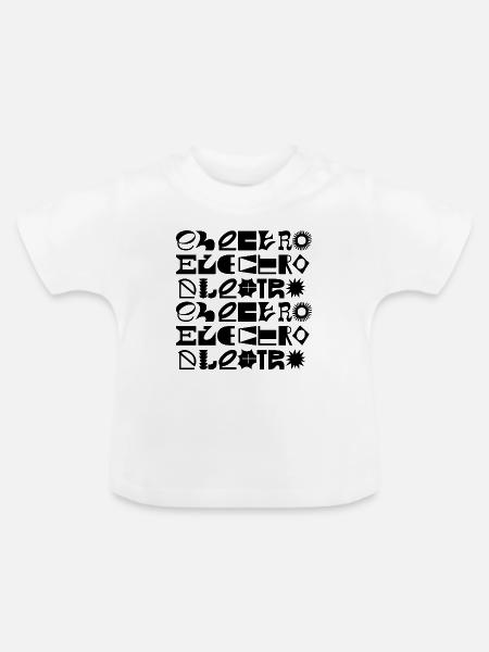Logo-Design der Elektro-Musiktypografie - Baby Bio-T-Shirt mit Rundhals - Weiß