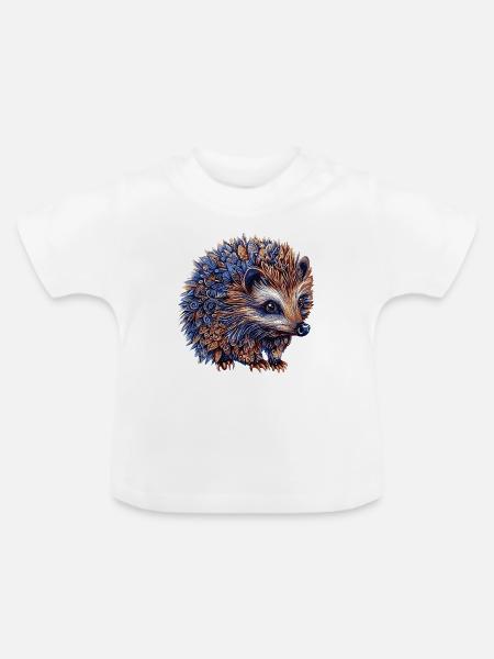 Igel Bunt - Baby Bio-T-Shirt mit Rundhals - Weiß