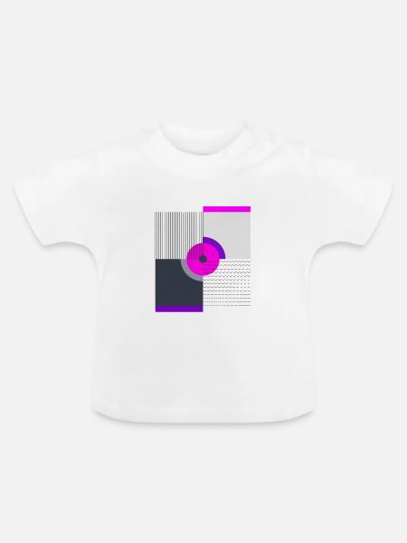 Abstract Motion Art - Modernes Grafikdesign - Baby Bio-T-Shirt mit Rundhals - Weiß