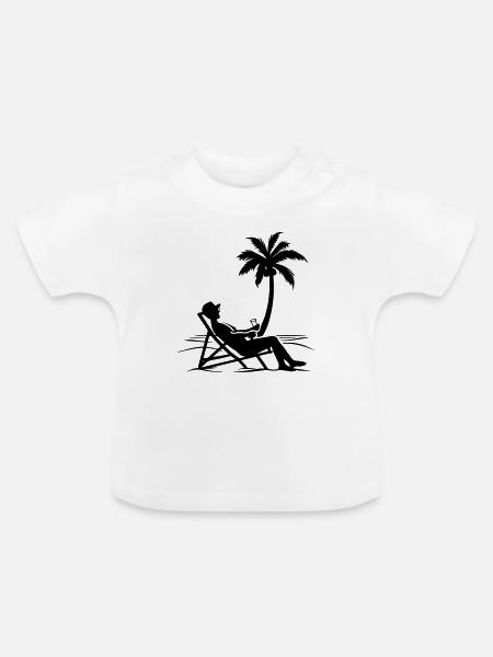 Sommer Relaxen Urlaub - Baby Bio-T-Shirt mit Rundhals - Weiß