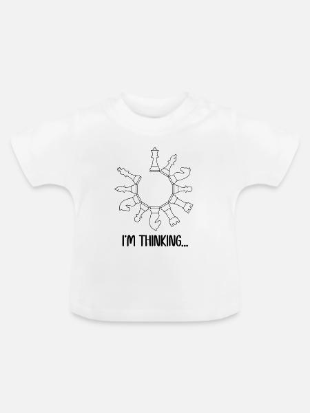 I'm Thinking Game of Chess - Baby Bio-T-Shirt mit Rundhals - Weiß