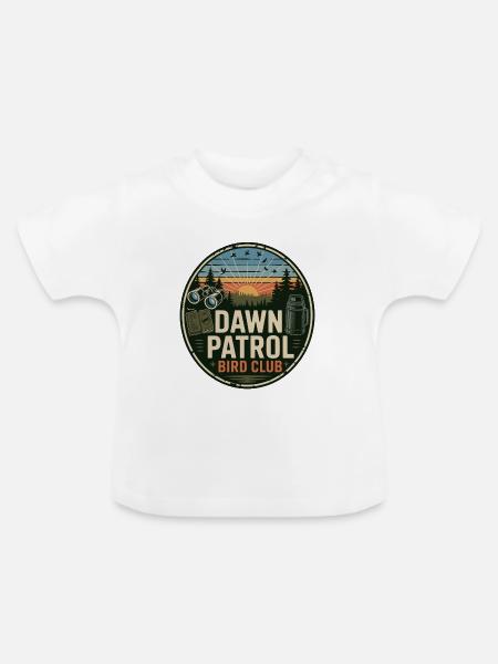 Dawn Patrol Bird Club Patch - Baby Bio-T-Shirt mit Rundhals - Weiß