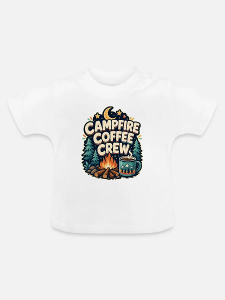 CAMPFIRE COFFEE CREW - Baby Bio-T-Shirt mit Rundhals - Weiß