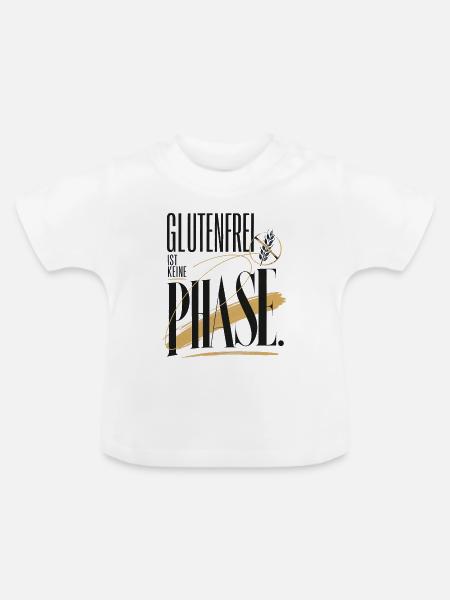 Glutenfrei ist keine Phase - Baby Bio-T-Shirt mit Rundhals - Weiß