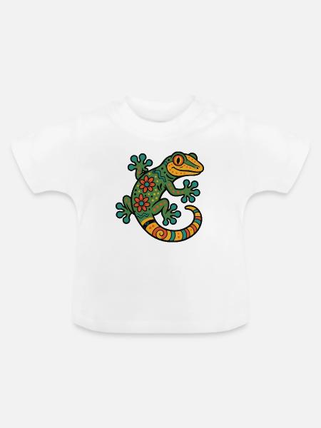 Gecko Mexico - Baby Bio-T-Shirt mit Rundhals - Weiß