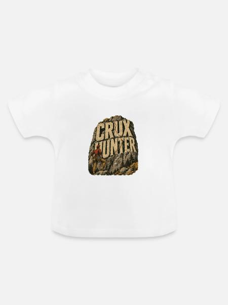 Crux Hunter Bouldern Klettern Fels Kletterer - Baby Bio-T-Shirt mit Rundhals - Weiß