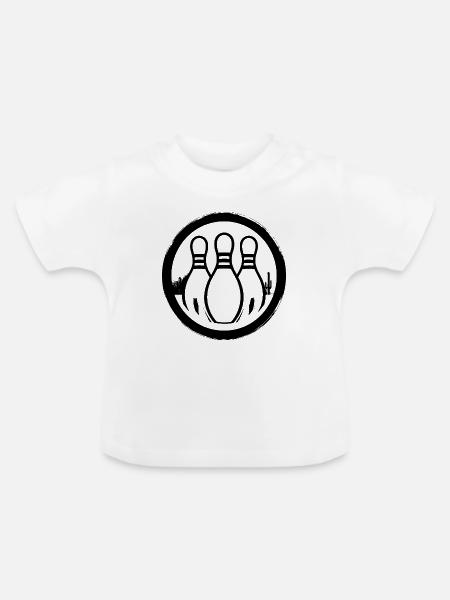 Bowling Pins Logo - Baby Bio-T-Shirt mit Rundhals - Weiß