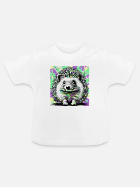 Igel - Baby Bio-T-Shirt mit Rundhals - Weiß