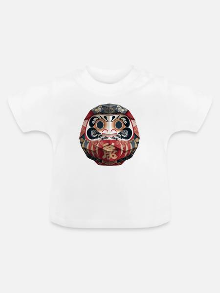 Geometrische Daruma Muster Origami Daruma - Baby Bio-T-Shirt mit Rundhals - Weiß