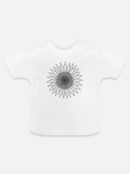 Sonnenblume Boho - Baby Bio-T-Shirt mit Rundhals - Weiß