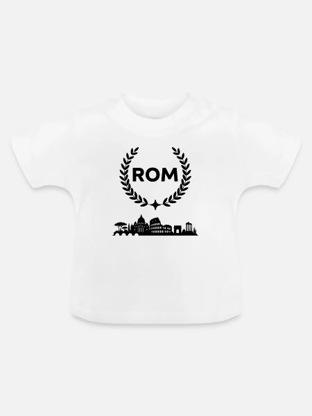 Rom Skyline - Baby Bio-T-Shirt mit Rundhals - Weiß