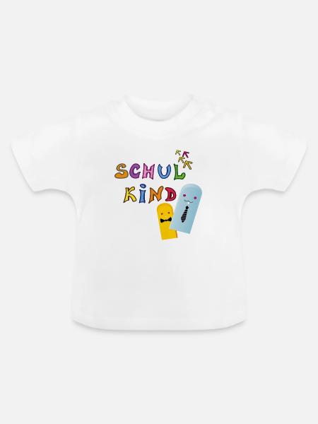 Schulkind - Baby Bio-T-Shirt mit Rundhals - Weiß