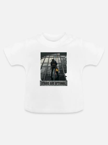 Industriekletterer Hoehenarbeiter - Baby Bio-T-Shirt mit Rundhals - Weiß