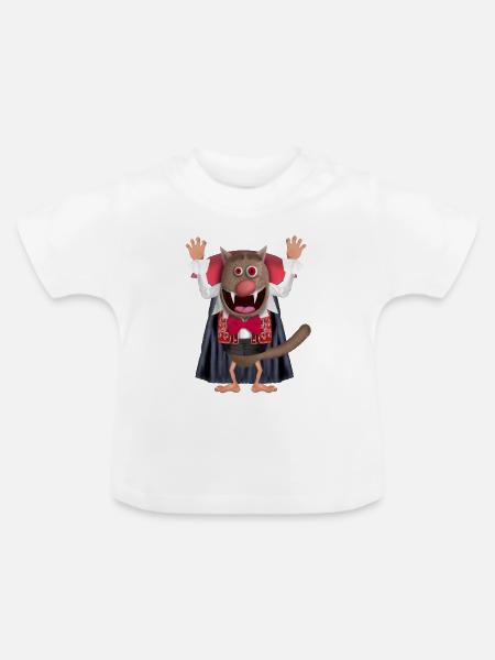 Fouvou-Vampir - Baby Bio-T-Shirt mit Rundhals - Weiß