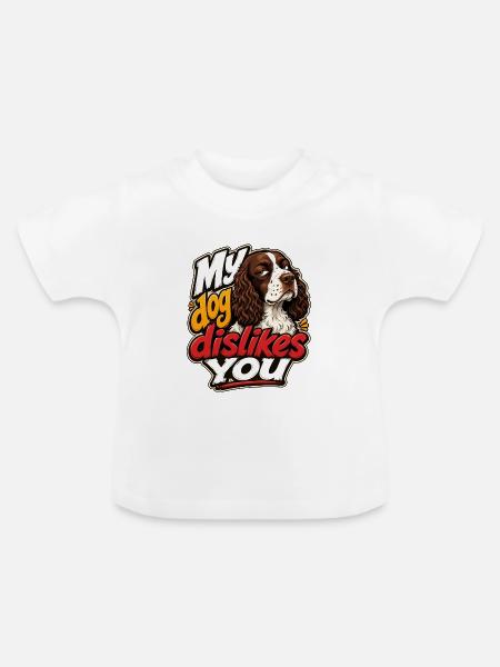 Englischer Springer-Spaniel - Baby Bio-T-Shirt mit Rundhals - Weiß