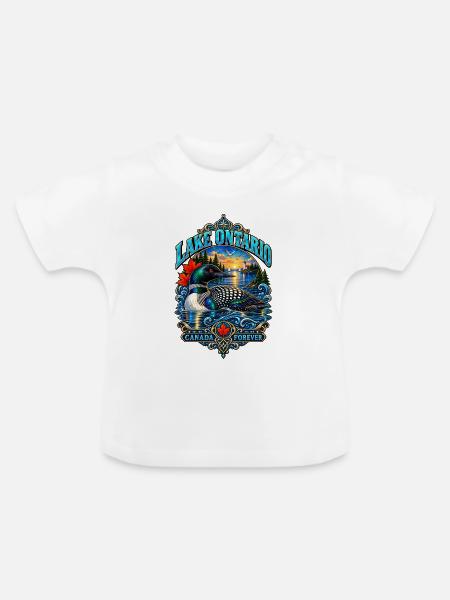 Lake Ontario  - Baby Bio-T-Shirt mit Rundhals - Weiß