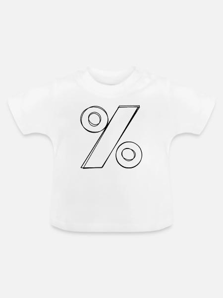 Prozentzeichen handgezeichnet - Baby Bio-T-Shirt mit Rundhals - Weiß