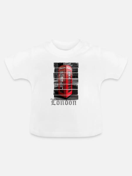 London Design mit Roter Telefonzelle Souvenir - Baby Bio-T-Shirt mit Rundhals - Weiß