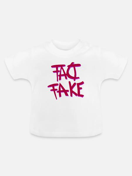 Graffiti Fake Statement Design - Baby Bio-T-Shirt mit Rundhals - Weiß