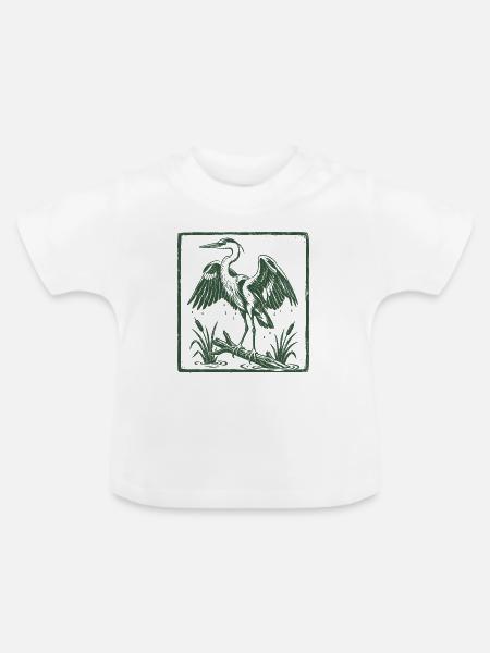Blue Heron Birding Birdwatcher Heron - Baby Bio-T-Shirt mit Rundhals - Weiß