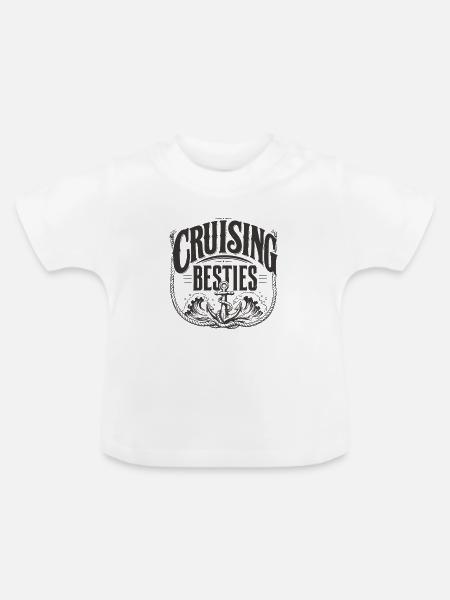 Cruising Besties - Baby Bio-T-Shirt mit Rundhals - Weiß