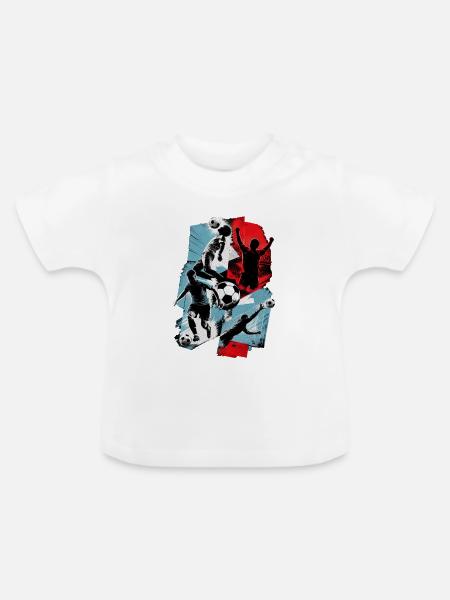 Fußball - Baby Bio-T-Shirt mit Rundhals - Weiß