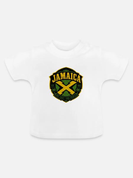 Jamaika - Baby Bio-T-Shirt mit Rundhals - Weiß