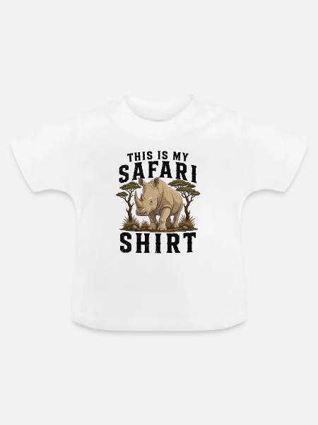 This Is My Safari Rhino - Baby Bio-T-Shirt mit Rundhals - Weiß
