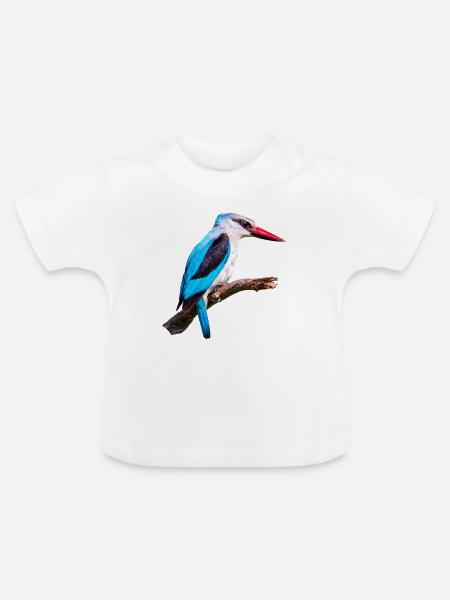 Woodland_Kingfisher - Baby Bio-T-Shirt mit Rundhals - Weiß