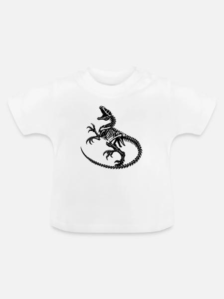 Skelettdrache Schwarzweiß - Baby Bio-T-Shirt mit Rundhals - Weiß