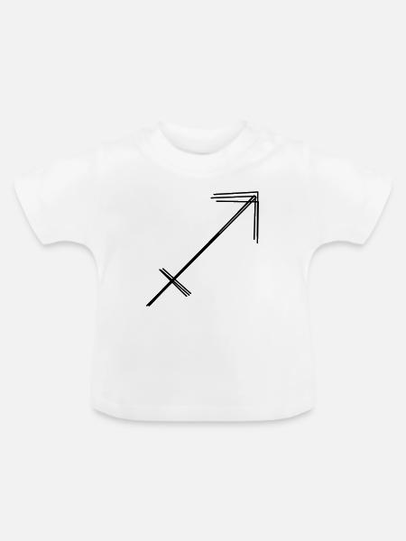 Sternzeichen Schütze handgezeichnet - Baby Bio-T-Shirt mit Rundhals - Weiß